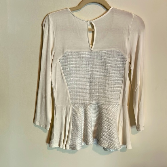 Gianni Bini Tweed Peplum Top SMALL - Picture 2 of 4